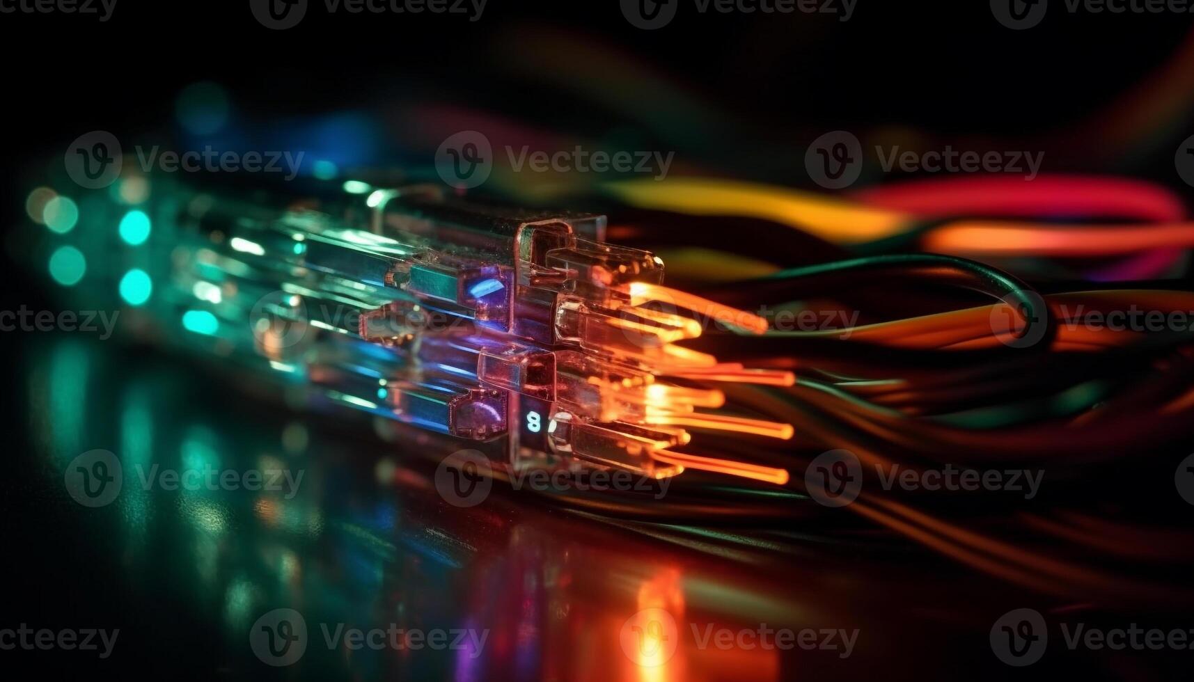 Wired connection block illuminates modern computer network equipment in