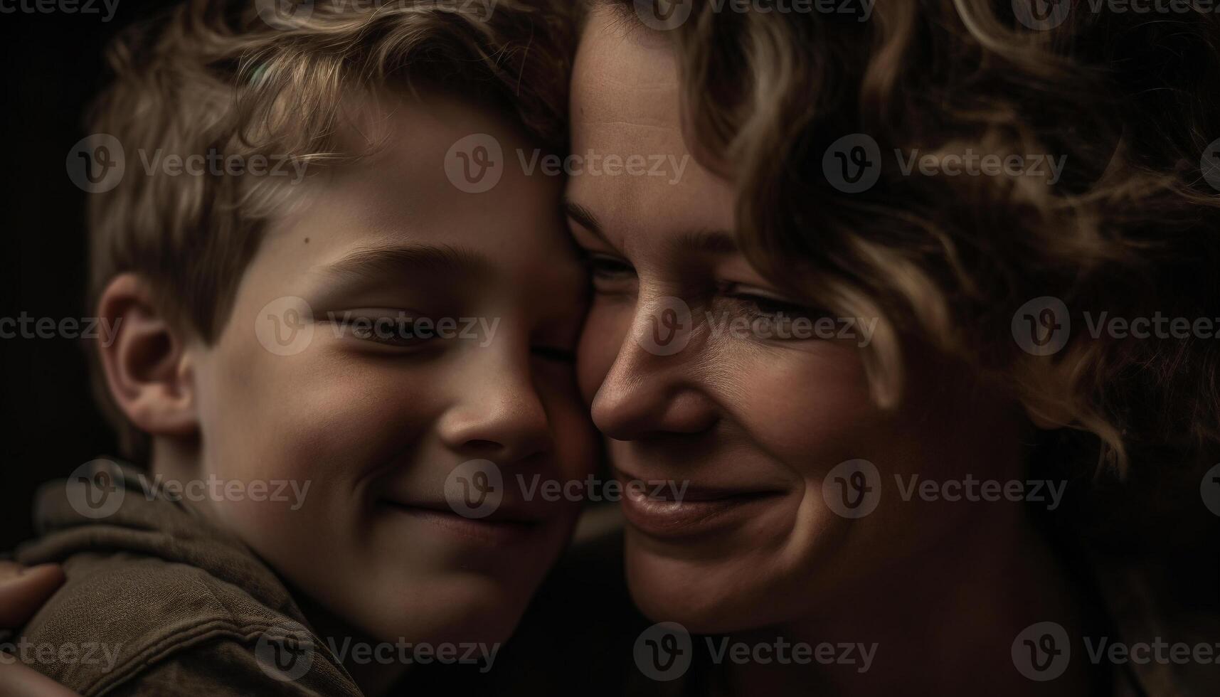 familia unión al aire libre, sonriente con amor y felicidad juntos generado por ai foto