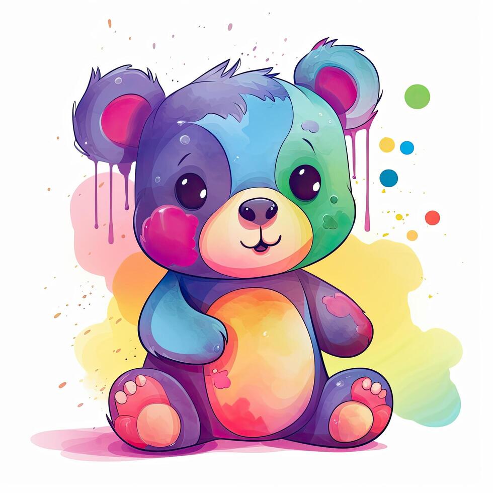 Baby panda smiling collection design for a coloring page. Colorful bear baby design collection. Colorful baby bears set sitting on a white background. Cute baby bear. AI-Generated. photo