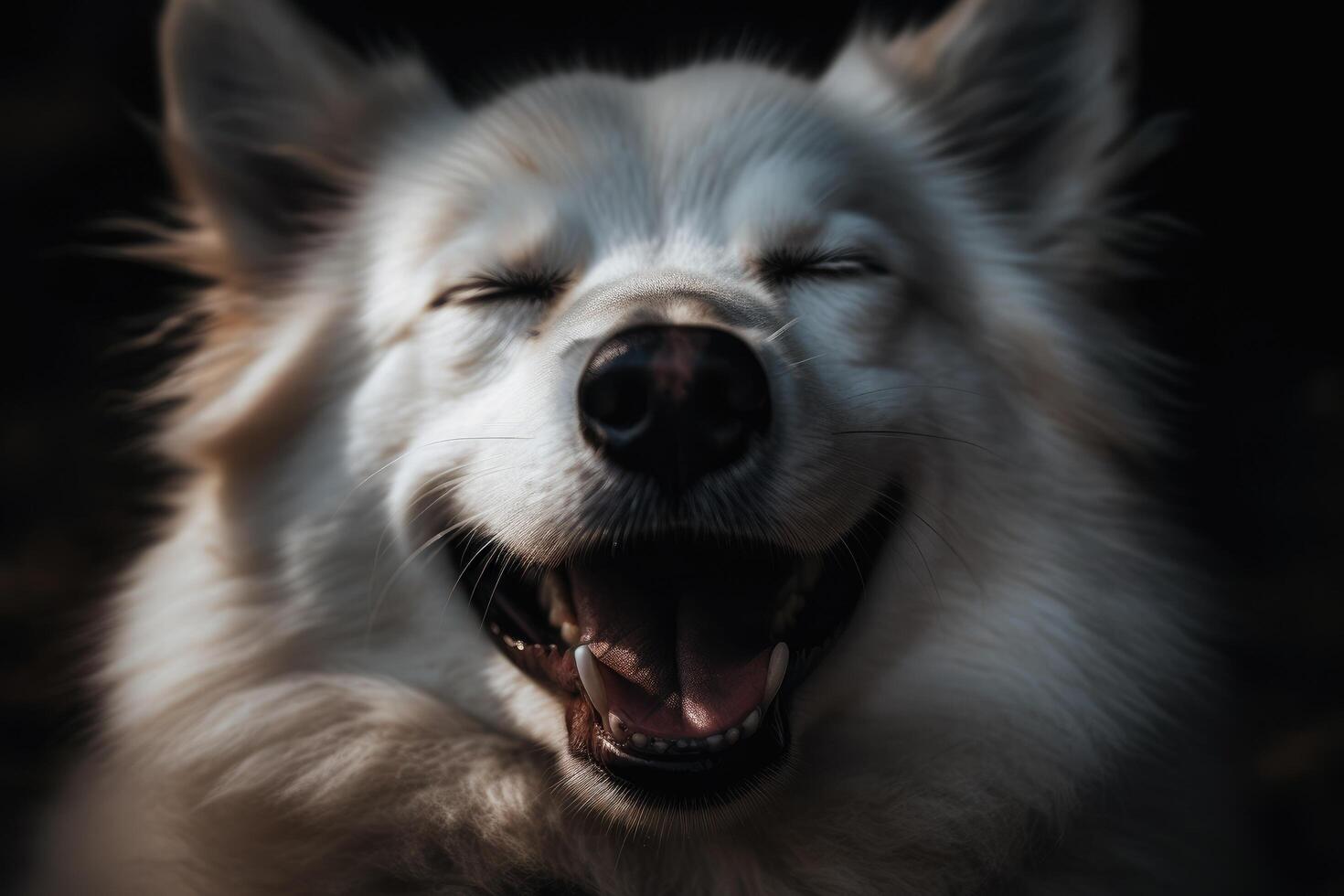 siberiano fornido perro de cerca. selectivo enfocar. ai generado foto