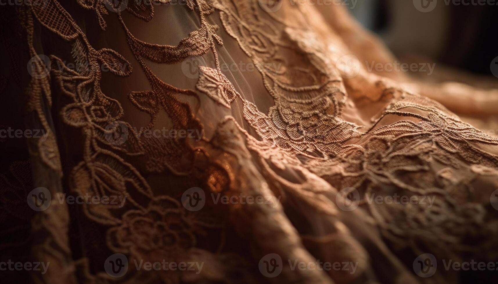 Antique lace adds elegance to old fashioned satin bedding in bedroom decor generated by AI photo