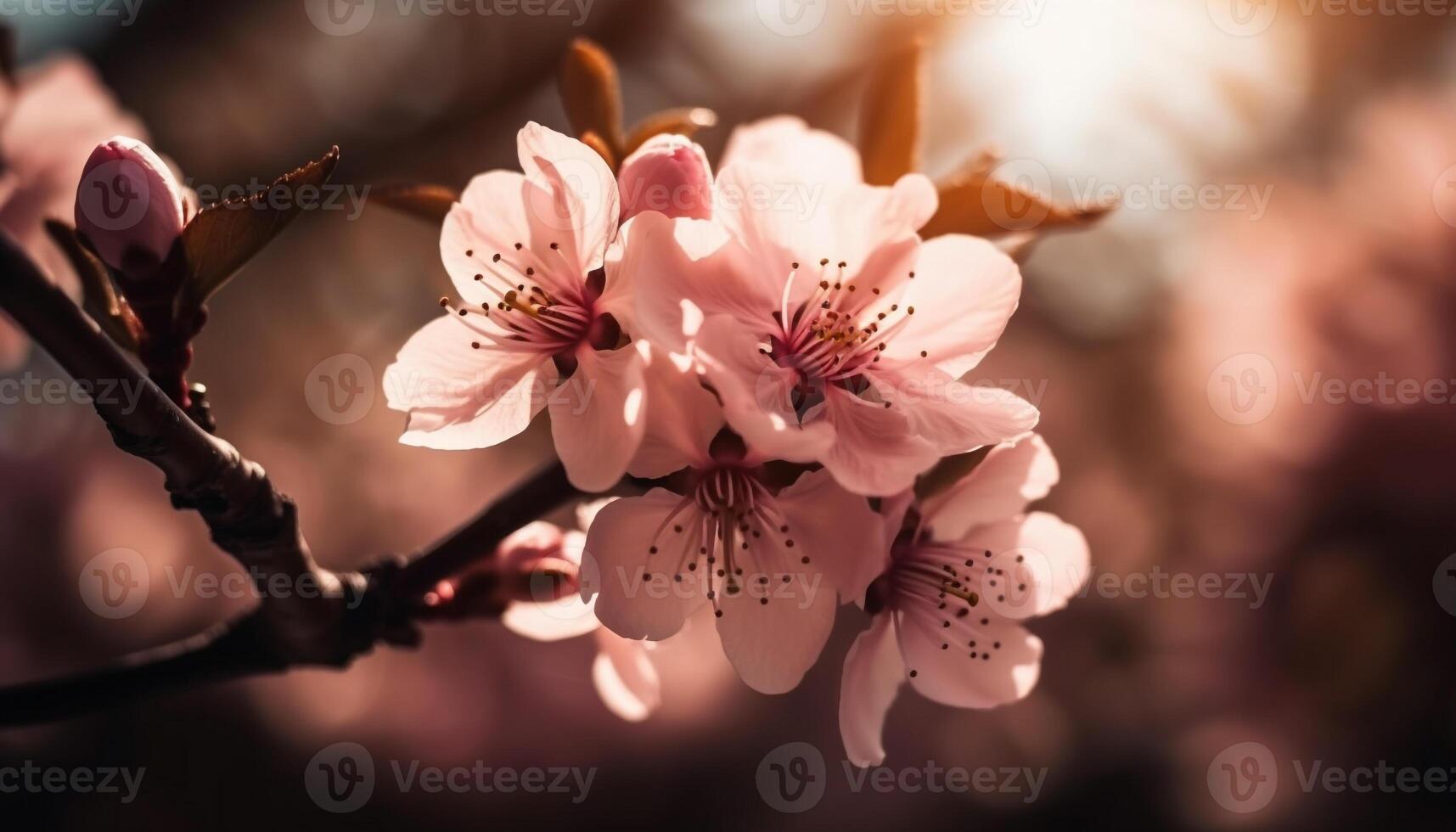 vibrante Cereza florecer ramita, belleza en naturaleza fragilidad generado por ai foto