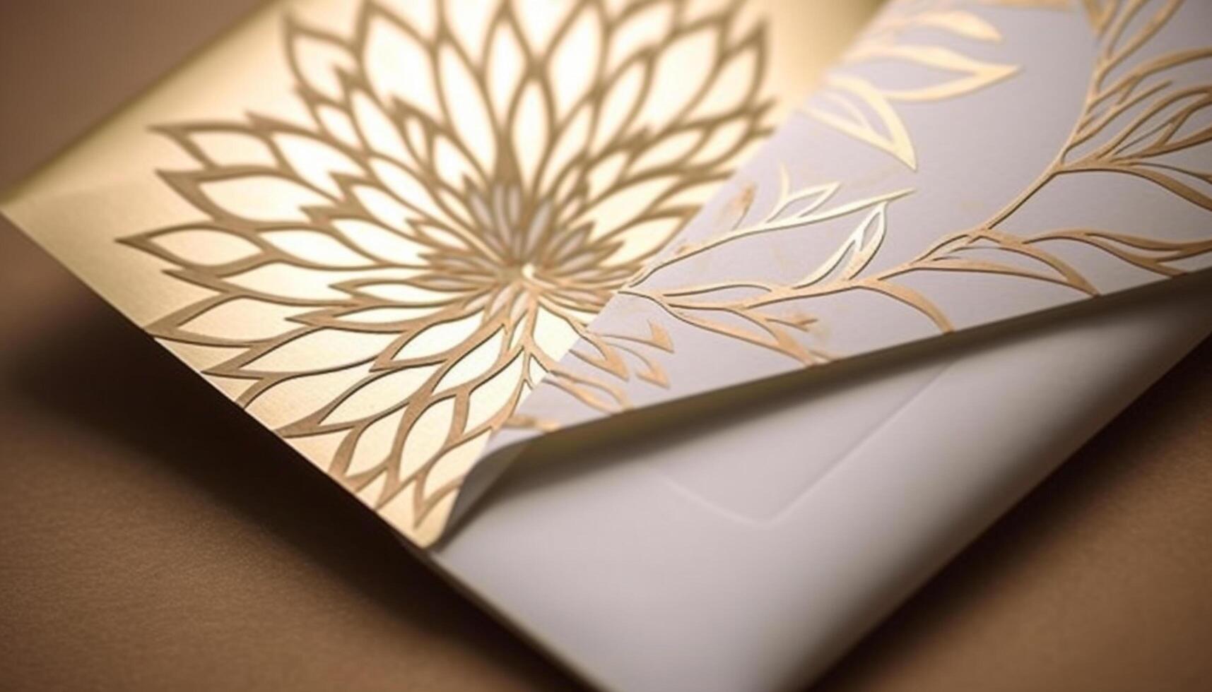Ornate gold silk plant, a luxurious Japanese wedding decoration gift generated by AI photo