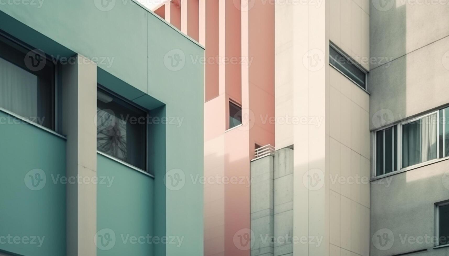 futurista rascacielos diseño con limpiar vaso fachada refleja ciudad vida generado por ai foto