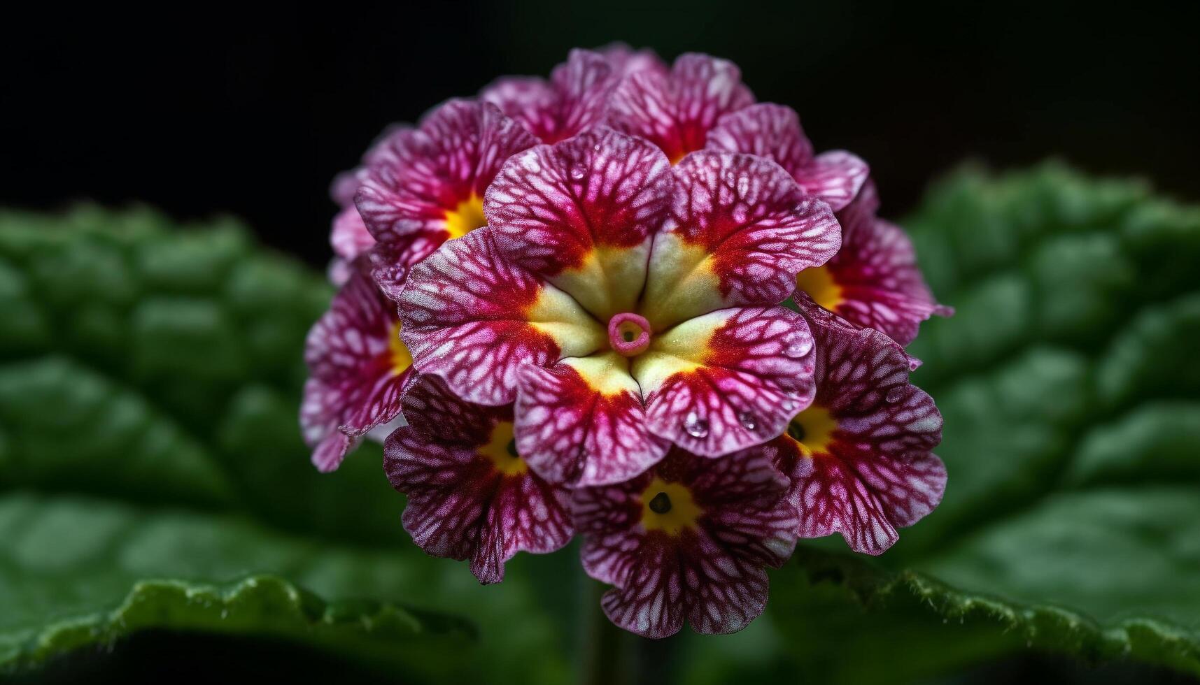 Fresh hydrangea blossom, purple and pink beauty in nature macro generated by AI photo