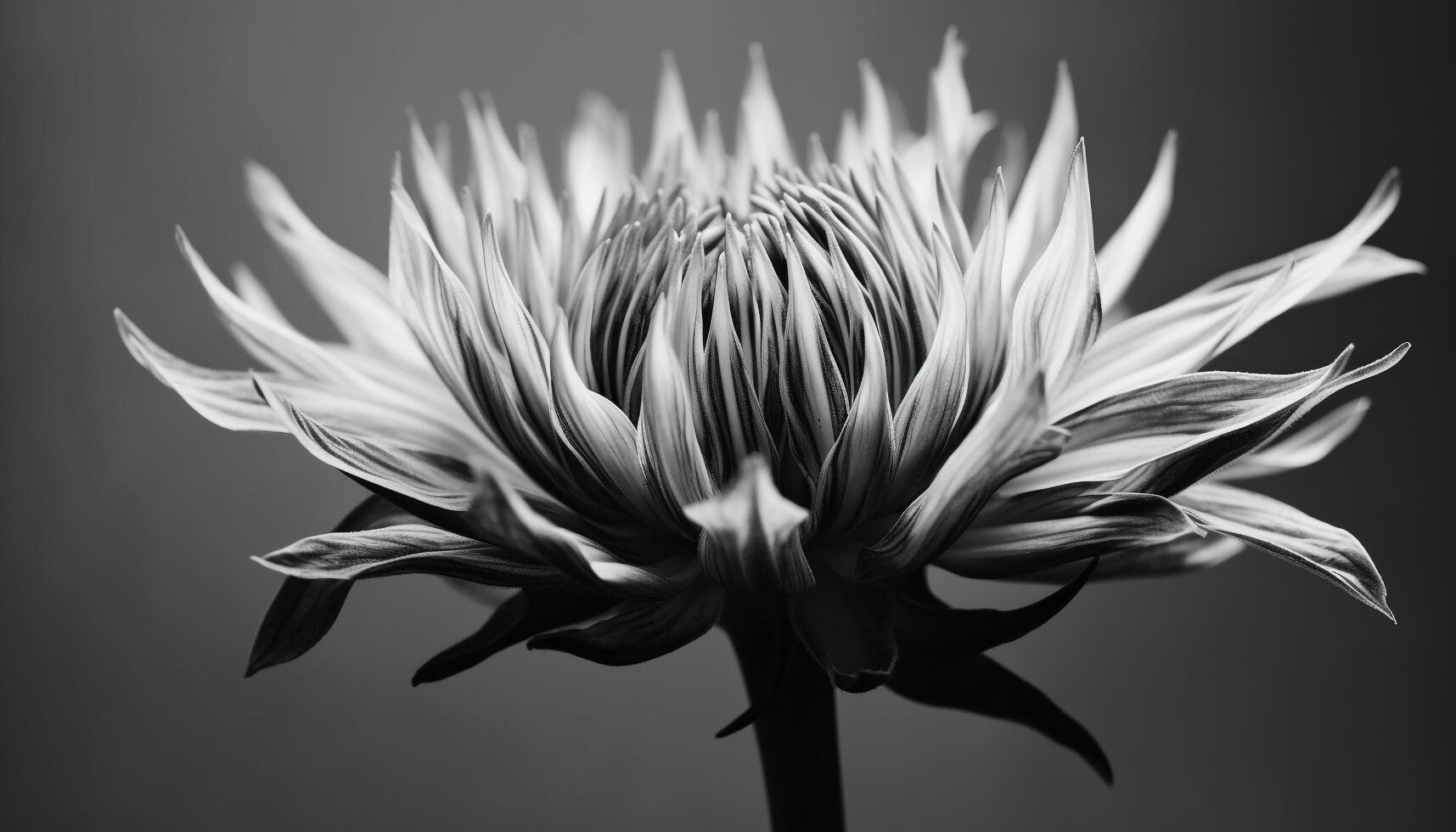 Bright yellow gerbera daisy, single flower, black background, close up generated by AI photo
