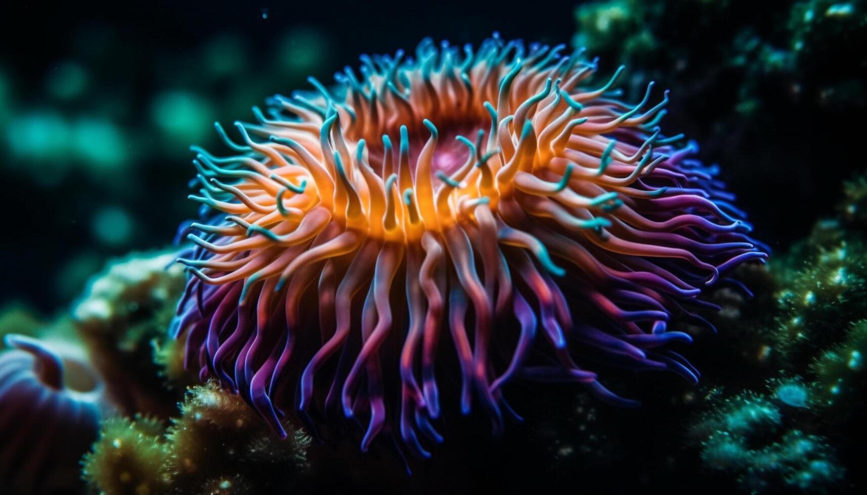 Colorful sea life in natural beauty of underwater reef landscape generated by AI photo