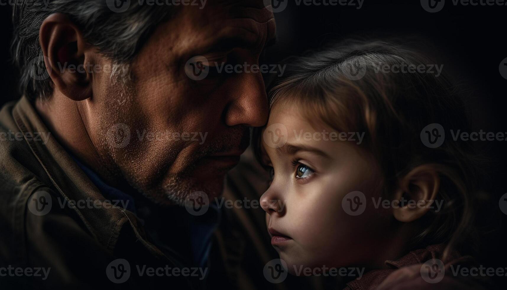 Father and son embracing, smiling, love, togetherness, bonding, happiness generated by AI photo