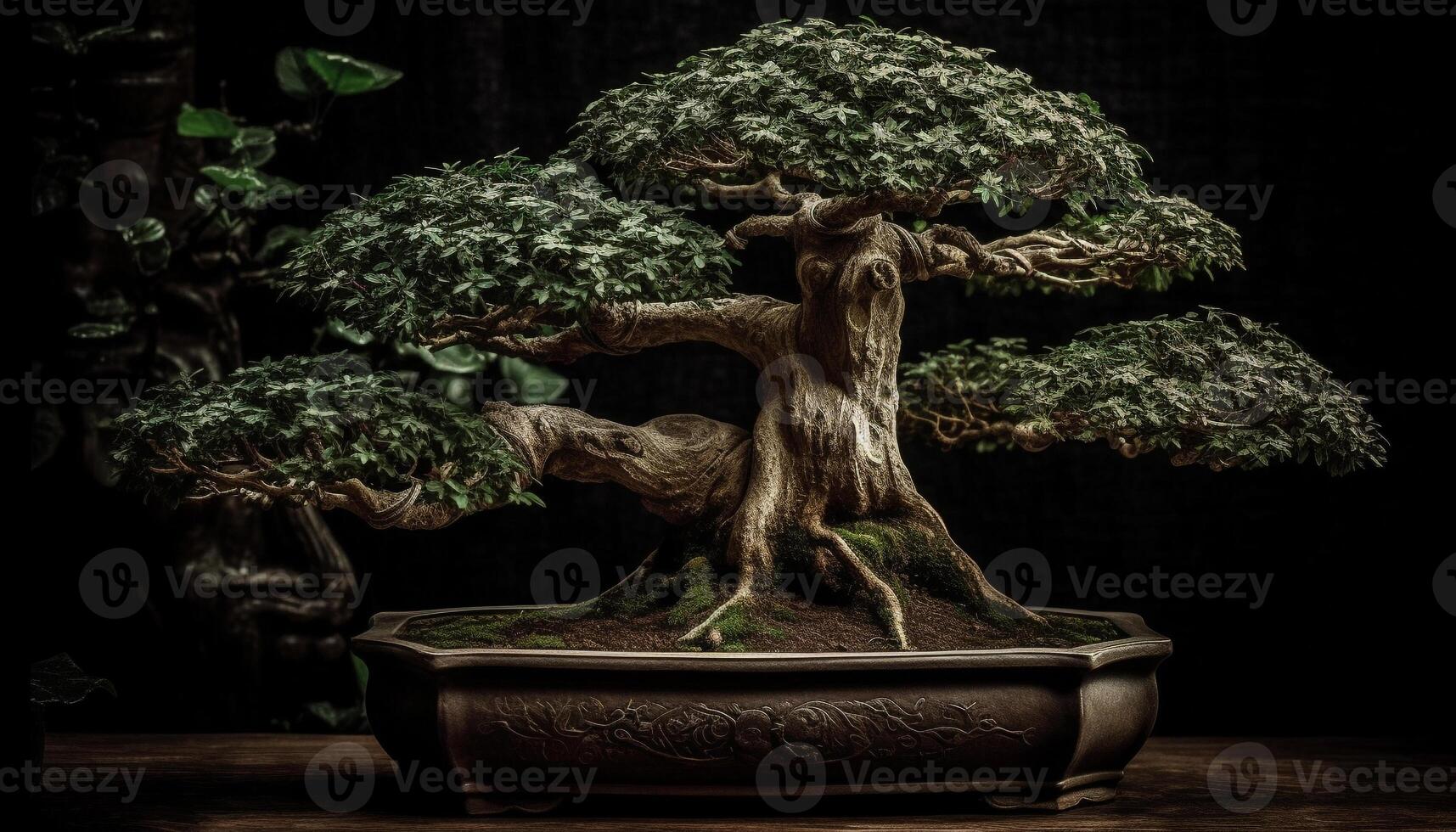 Ancient Japanese pine tree, symbol of spirituality and growth generated by AI photo