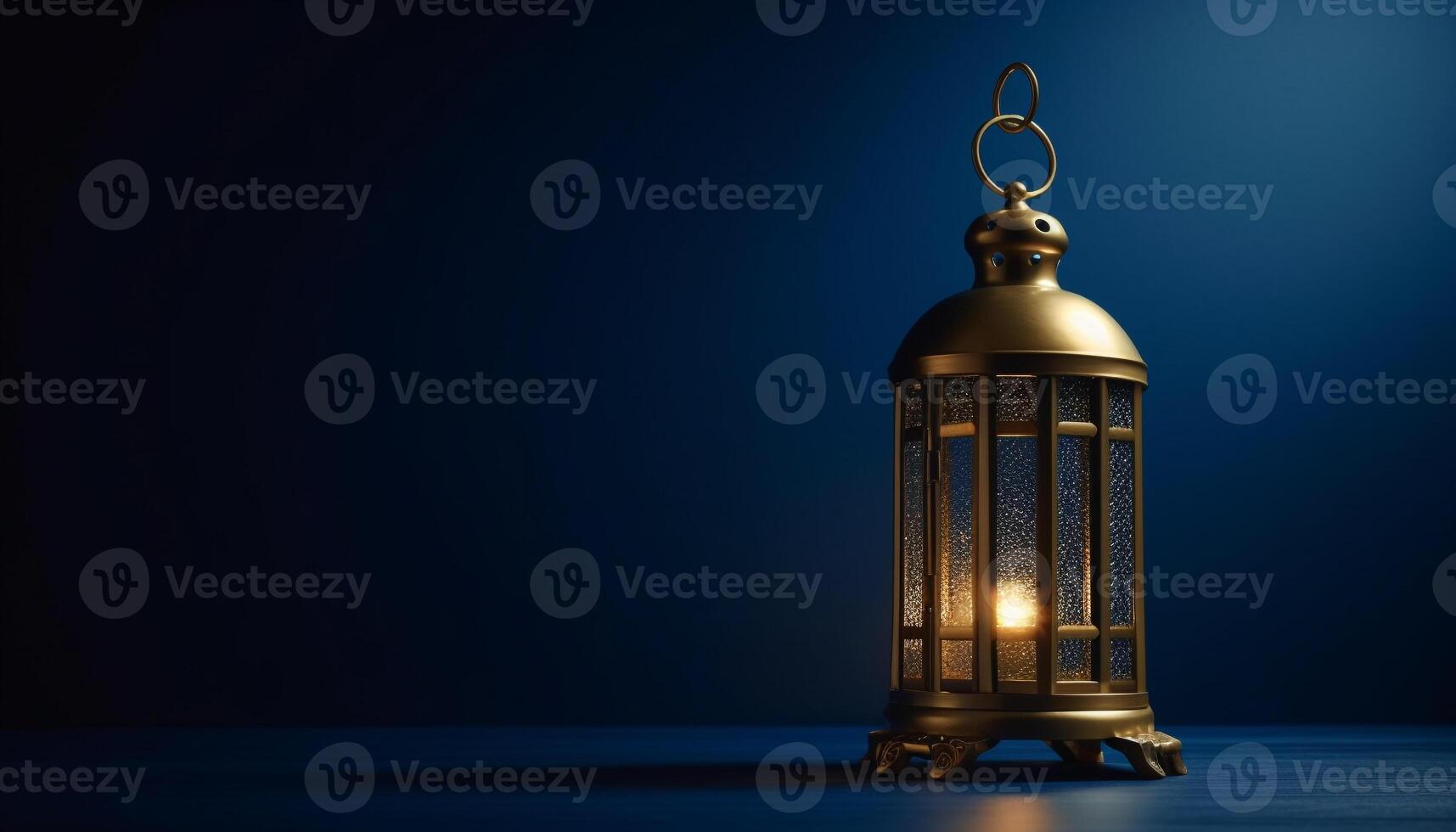 Antique lantern illuminated religion spirituality, hanging in ornate elegance generated by AI photo