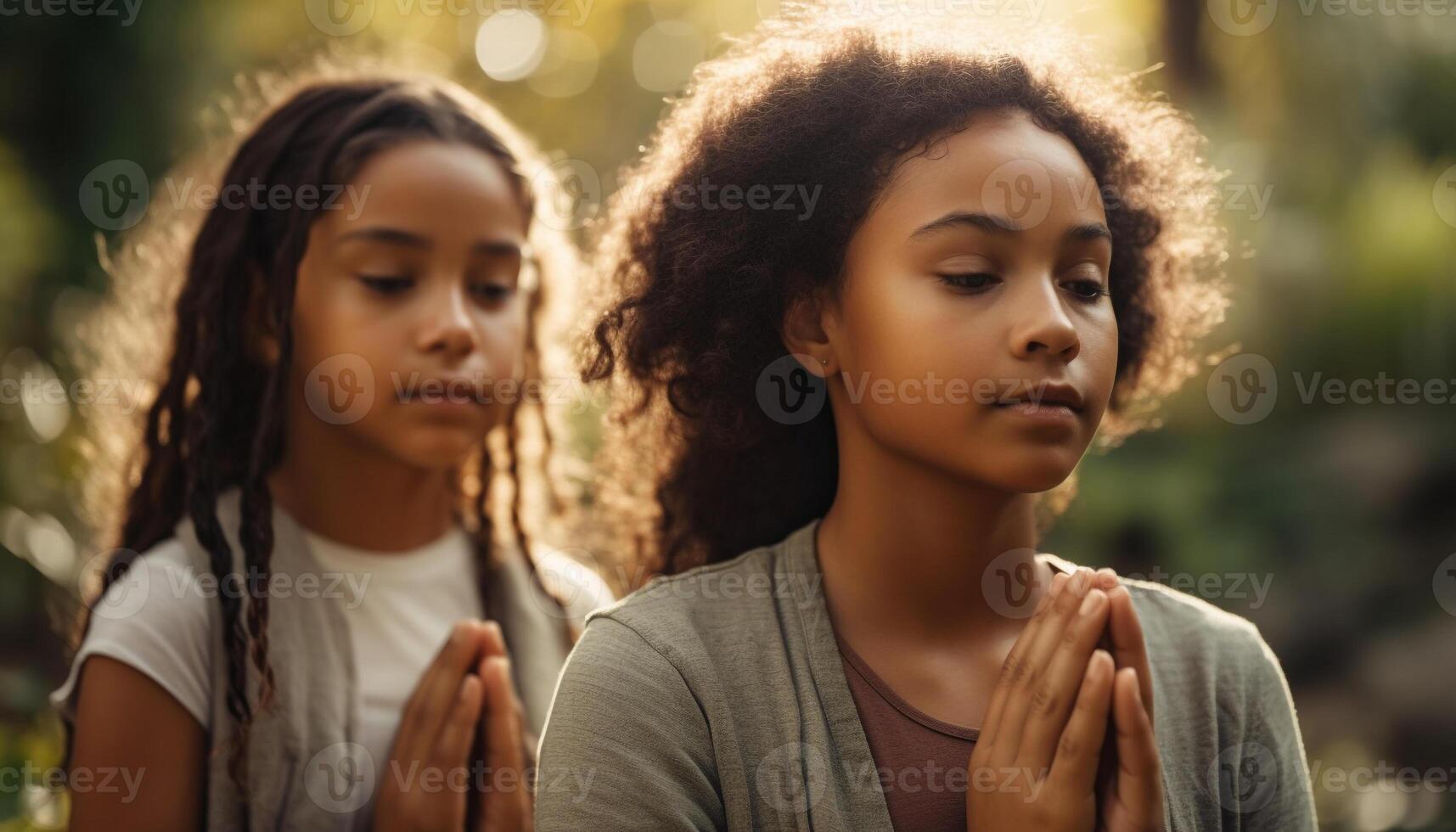 Two young women smiling, sitting outdoors in casual clothing, bonding generated by AI photo