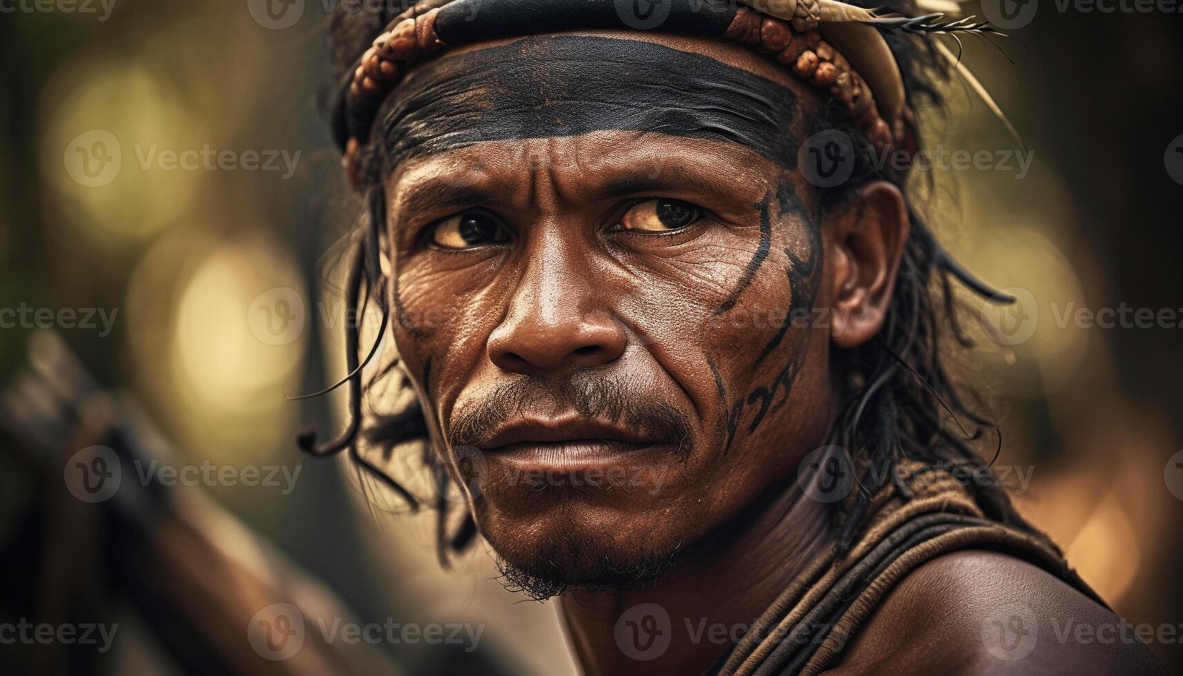 Smiling athlete looking at camera in traditional African clothing outdoors generated by AI photo