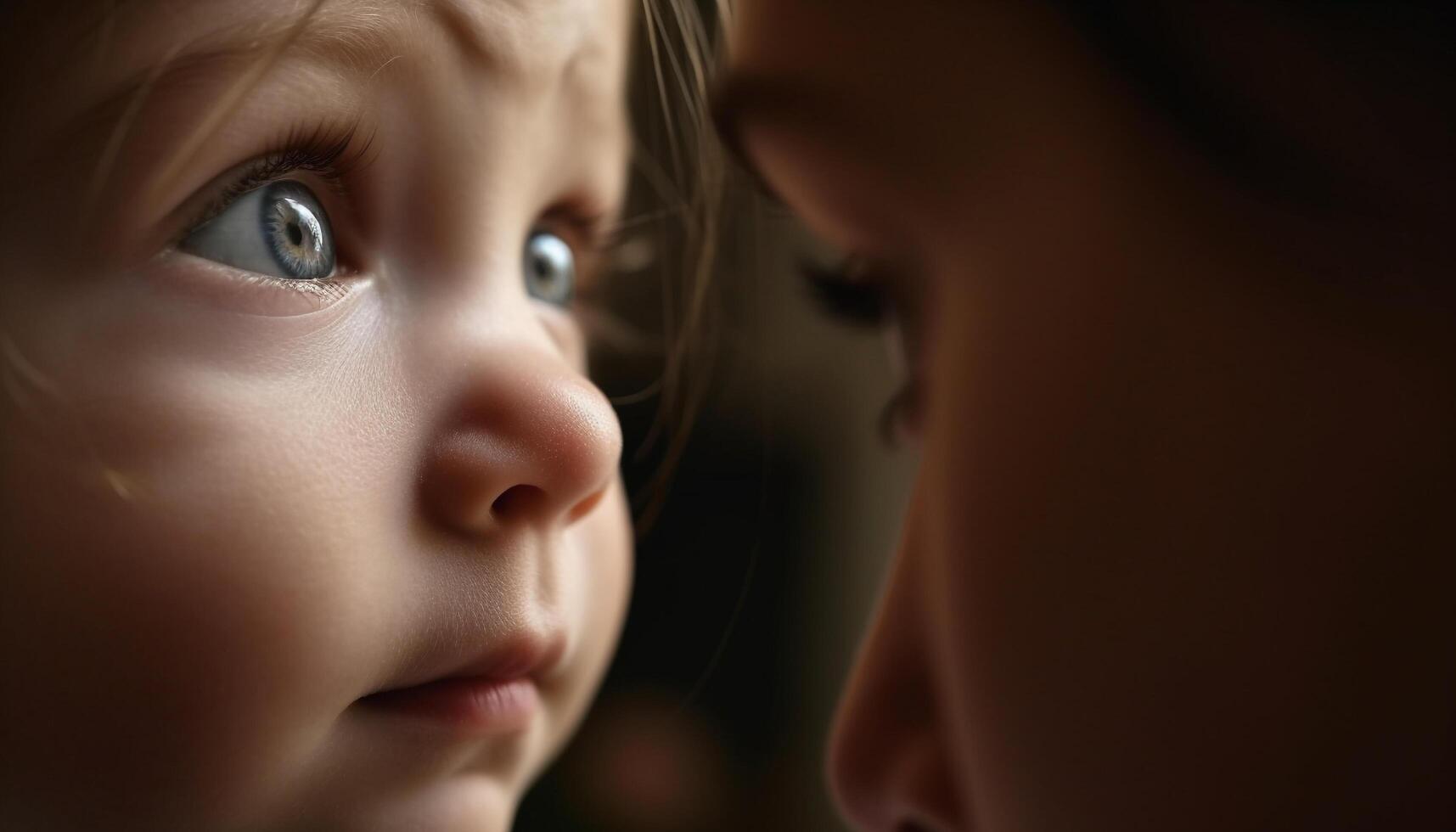 Mother and child embrace, radiating love and happiness indoors generated by AI photo