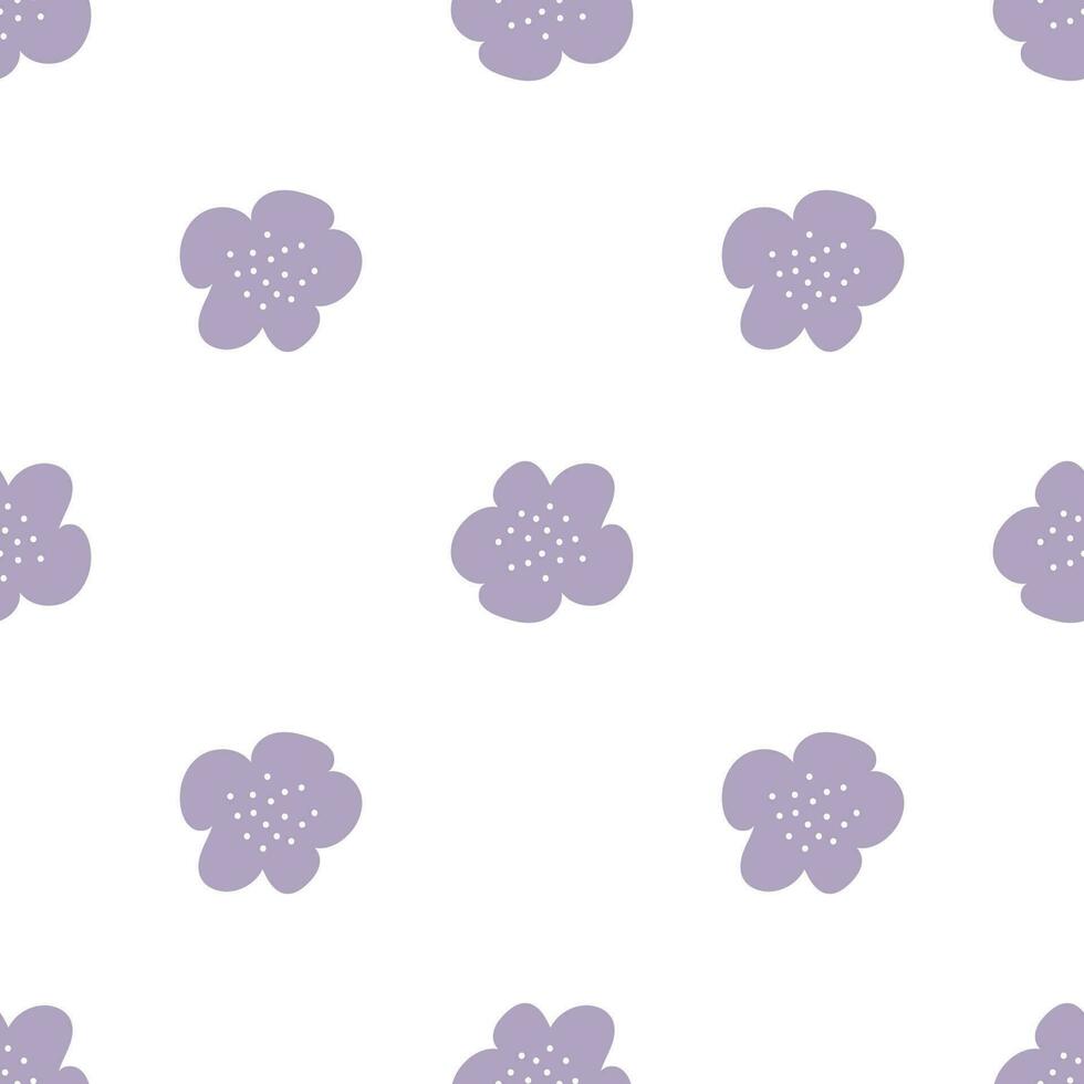 patrón floral vector transparente con flores. flor de primavera estilo infantil simple dibujado a mano. bastante ditsy para tela, textil, papel pintado. papel digital en fondo blanco