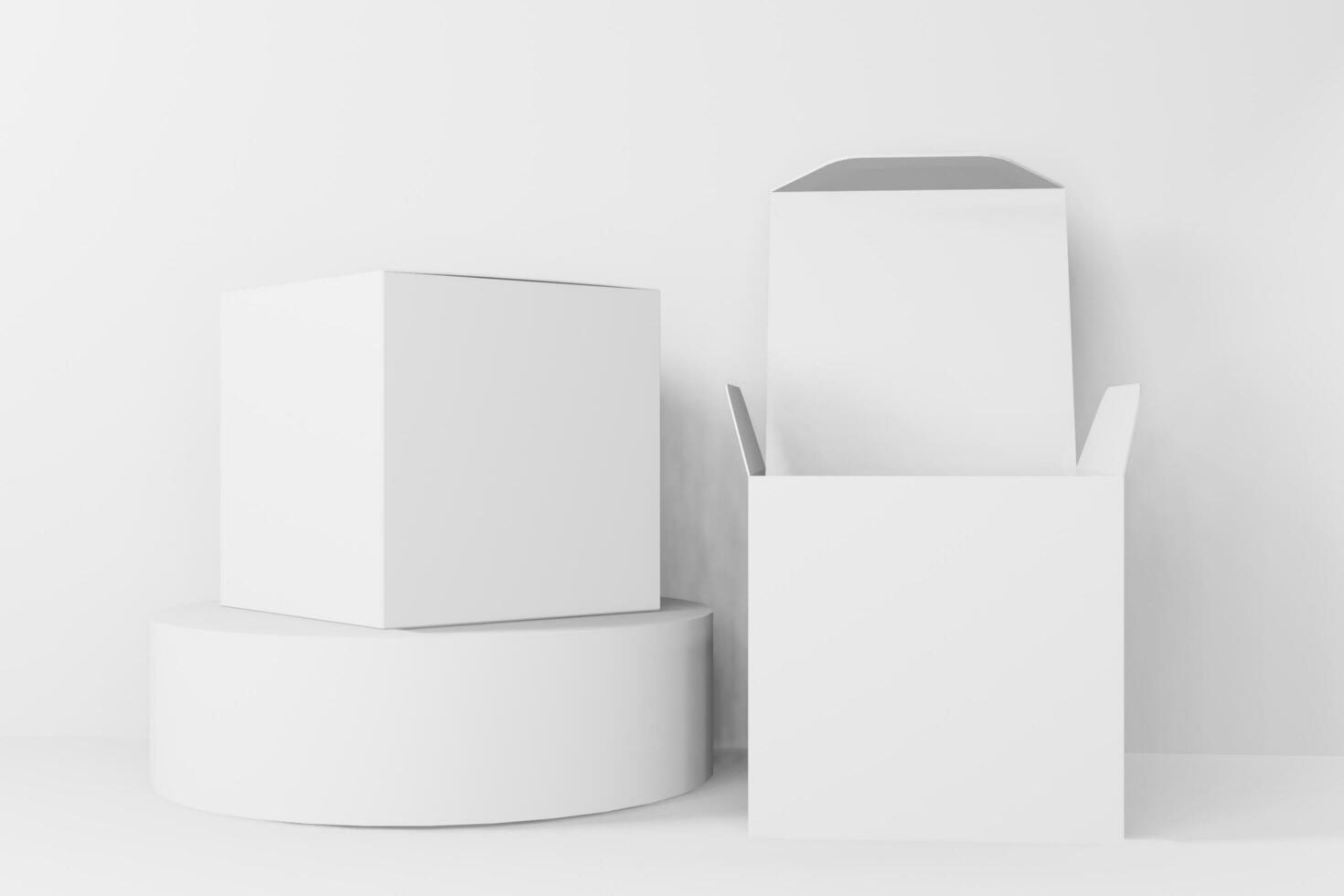 Square box mockup, cosmetic, packaging mockup design photo