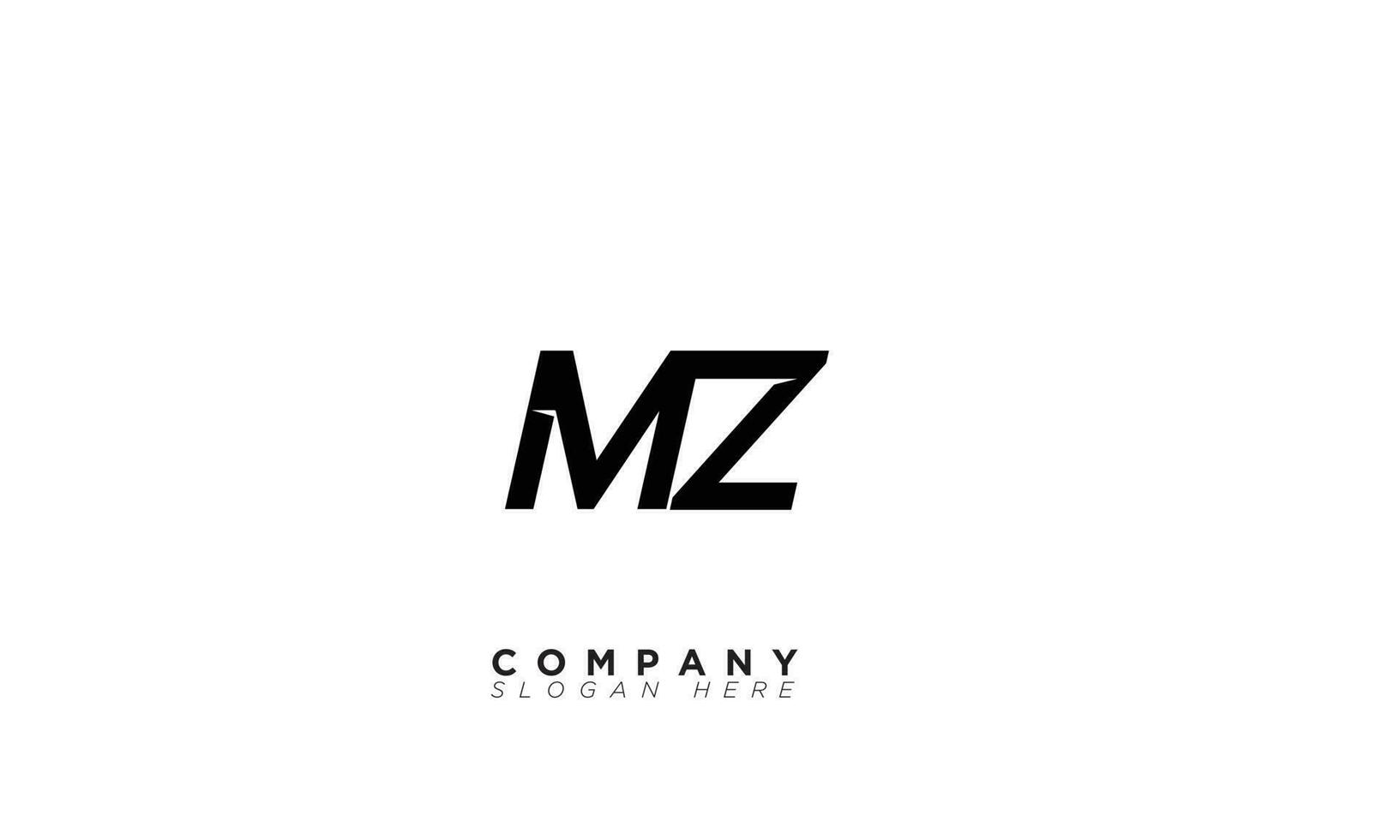 MZ Alphabet letters Initials Monogram logo ZM, M and Z vector