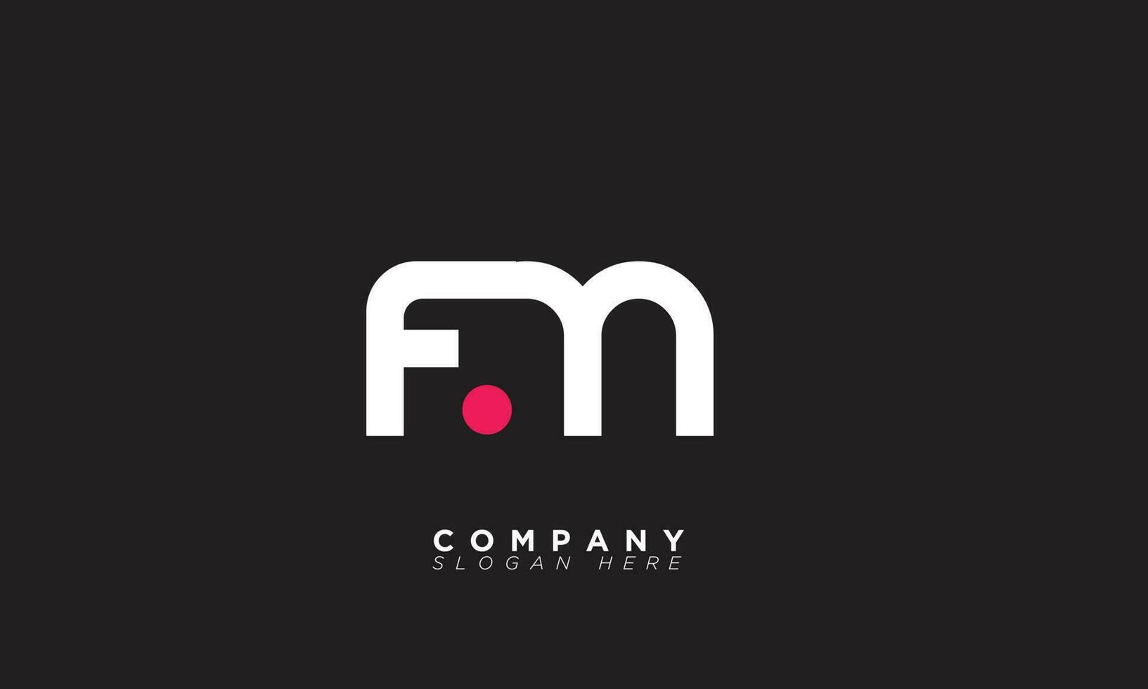 fm alfabeto letras iniciales monograma logo mf, f y m vector