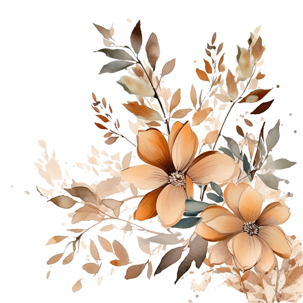 aquarelle floral fleur conception, aquarelle fleur arrangements floral, aquarelle fleur conception, fleur sublimation floral clipart, mariage décoration, ai généré png