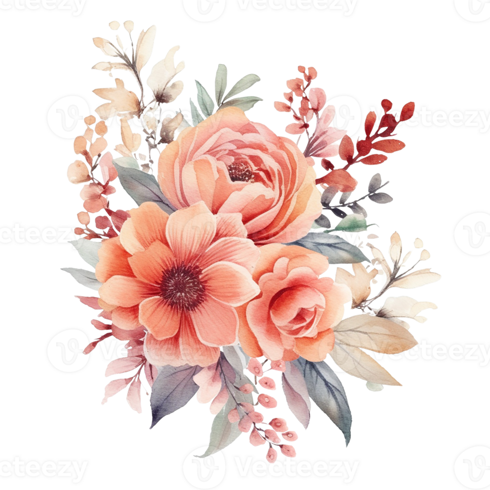 Watercolor Floral Flower Design, Watercolor Flower Arrangements Floral
