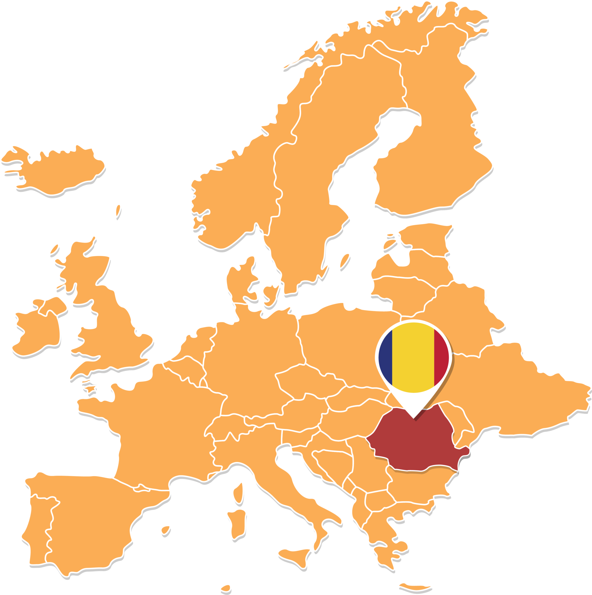 Romania Map In Europe Romania Location And Flags 24584063 PNG