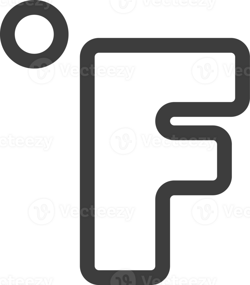 fahrenheit magro linea icona, tempo metereologico icona impostare. png