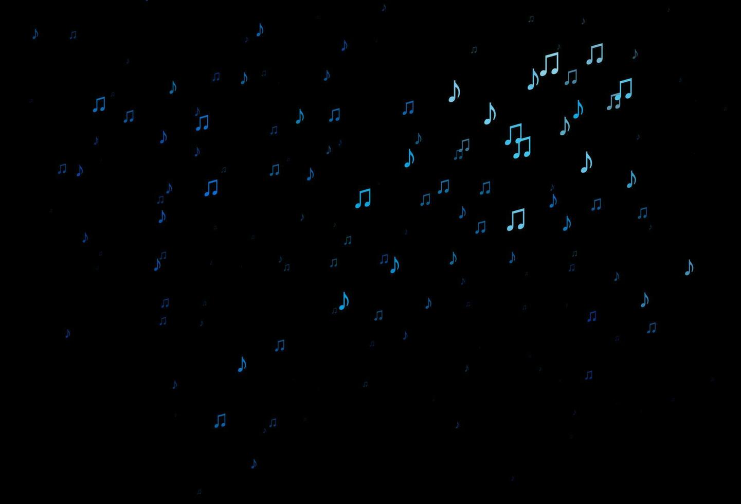 plantilla de vector azul oscuro con símbolos musicales.