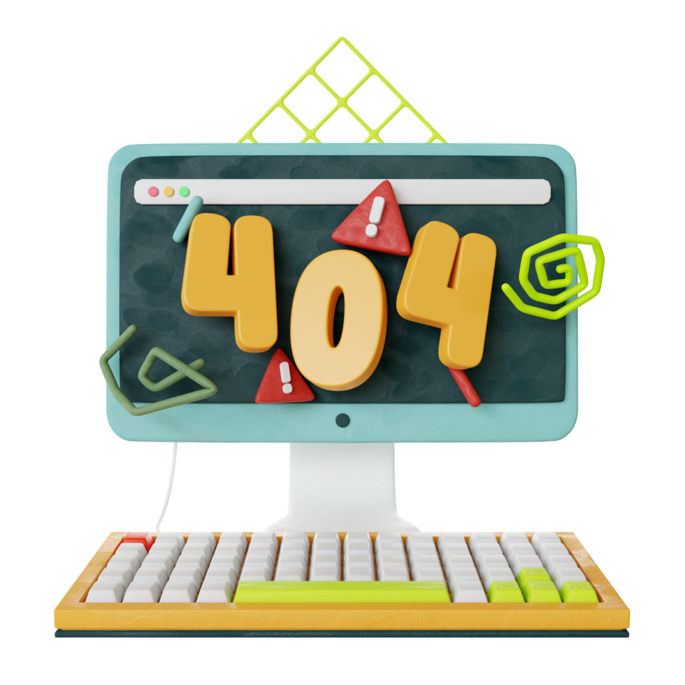 3d Erreur 404 pour atterrissage page png