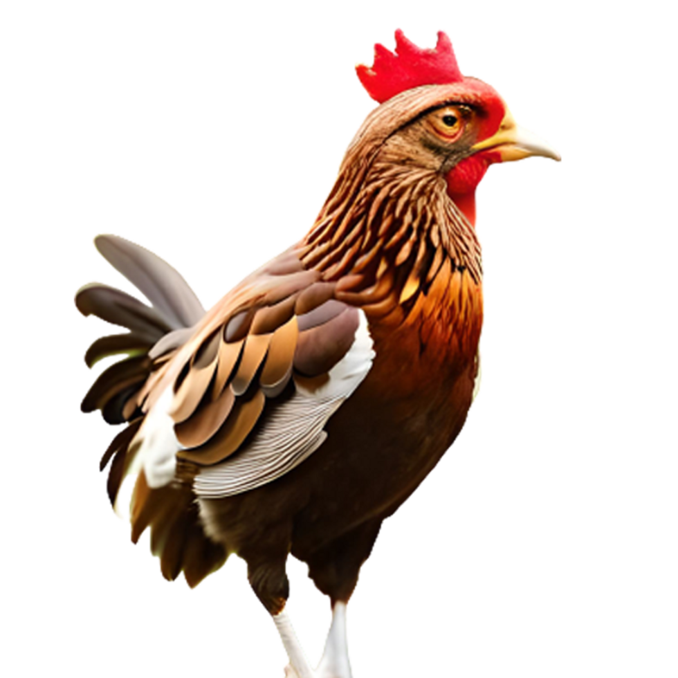 In the world of poultry, the sight of a brown and white hen is a delightful combination of colors that embodies both charm and elegance. png