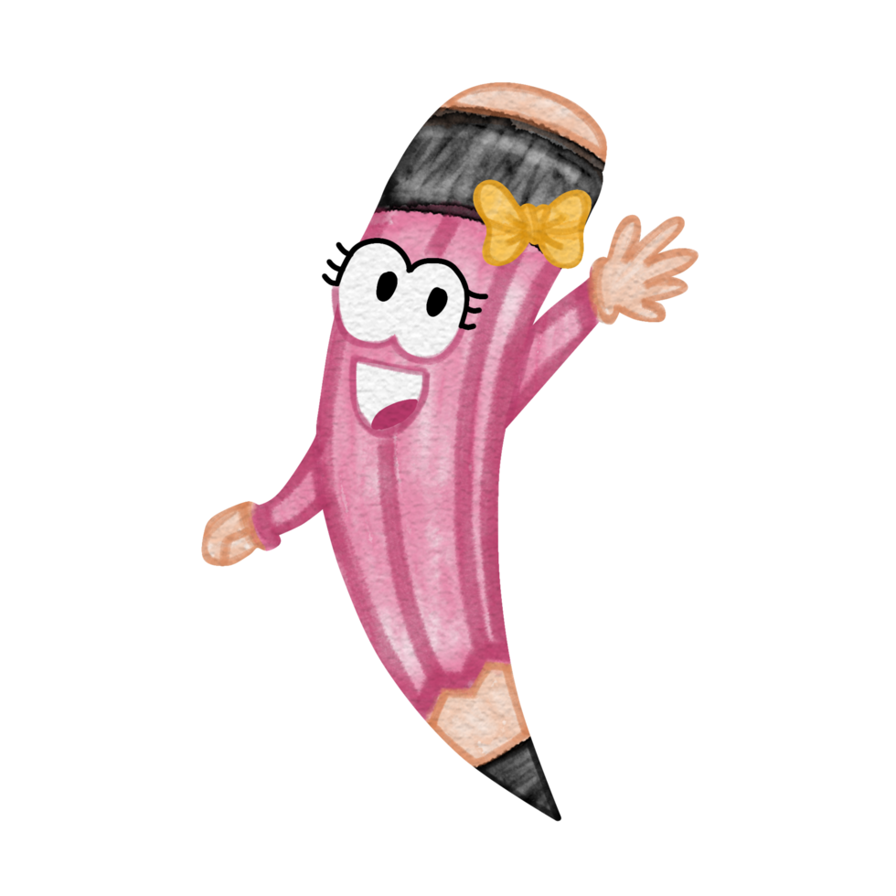 Cute Watercolor Pink Pencil png