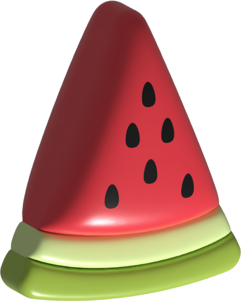 3d slice of watermelon png