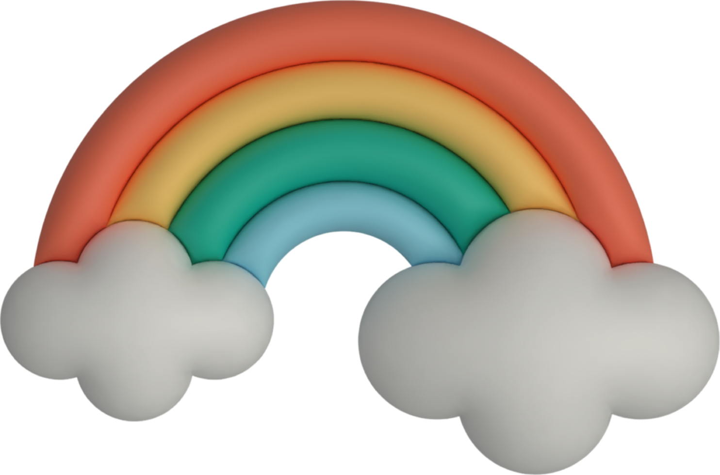 3d Regenbogen und Wolken png