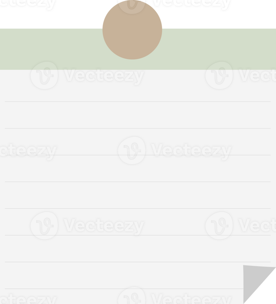 blank space white sticky note with green accent png