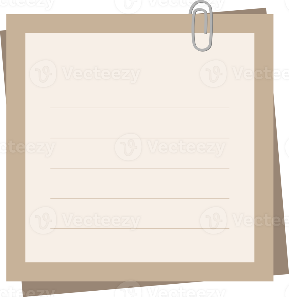 brown sticky note with paper clip png