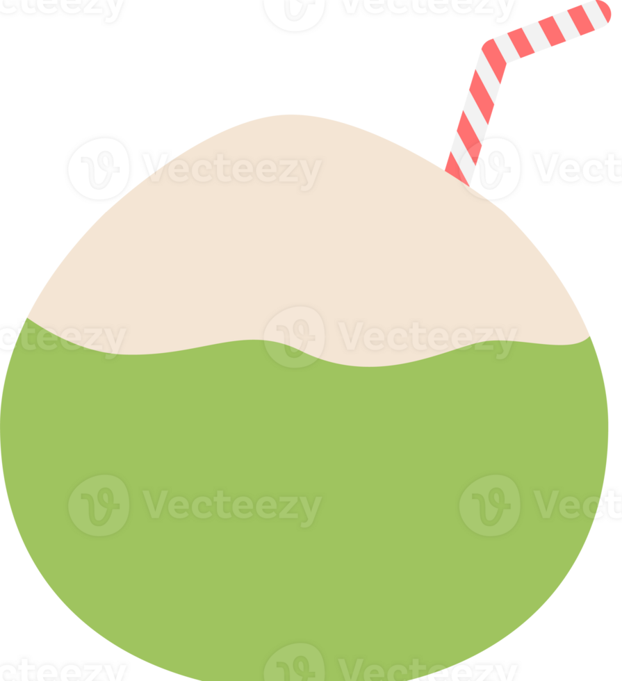 coconut with straw cartoon png
