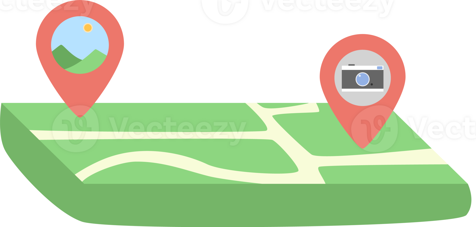 red pin mark on the map travel icon png