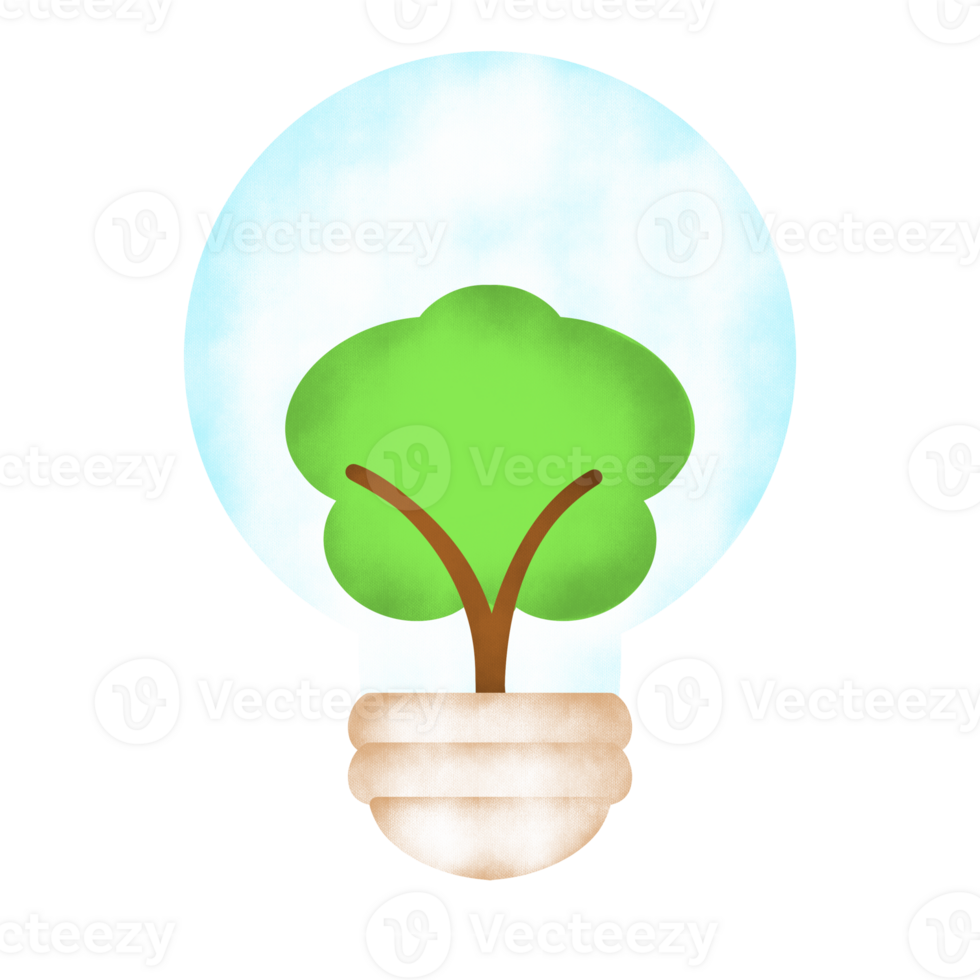 The tree in the light bulb png