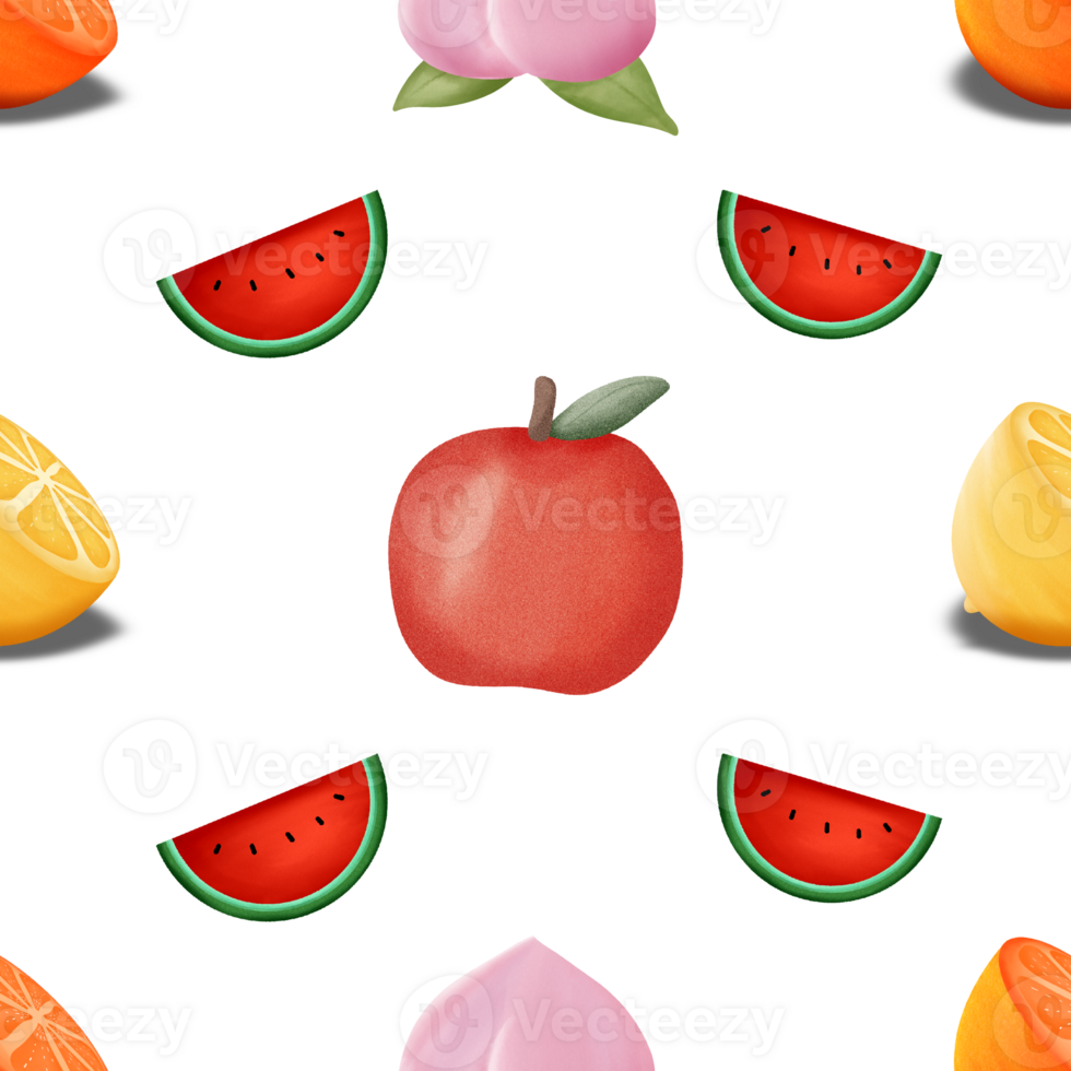 water color kawaii fruit png