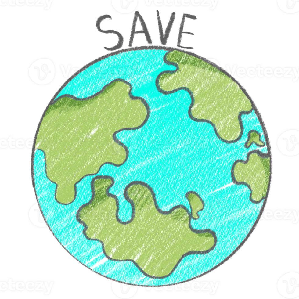 Cute 2D globe png