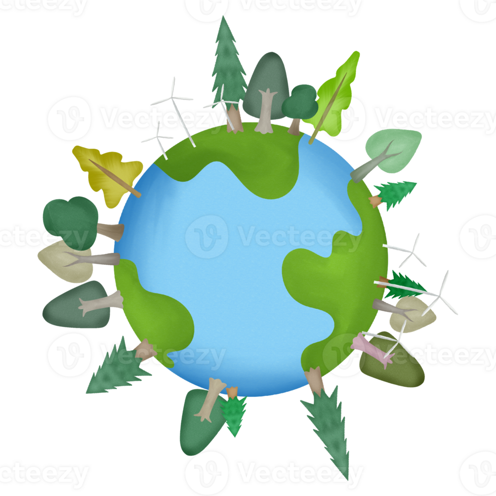 Cute 3D globe png