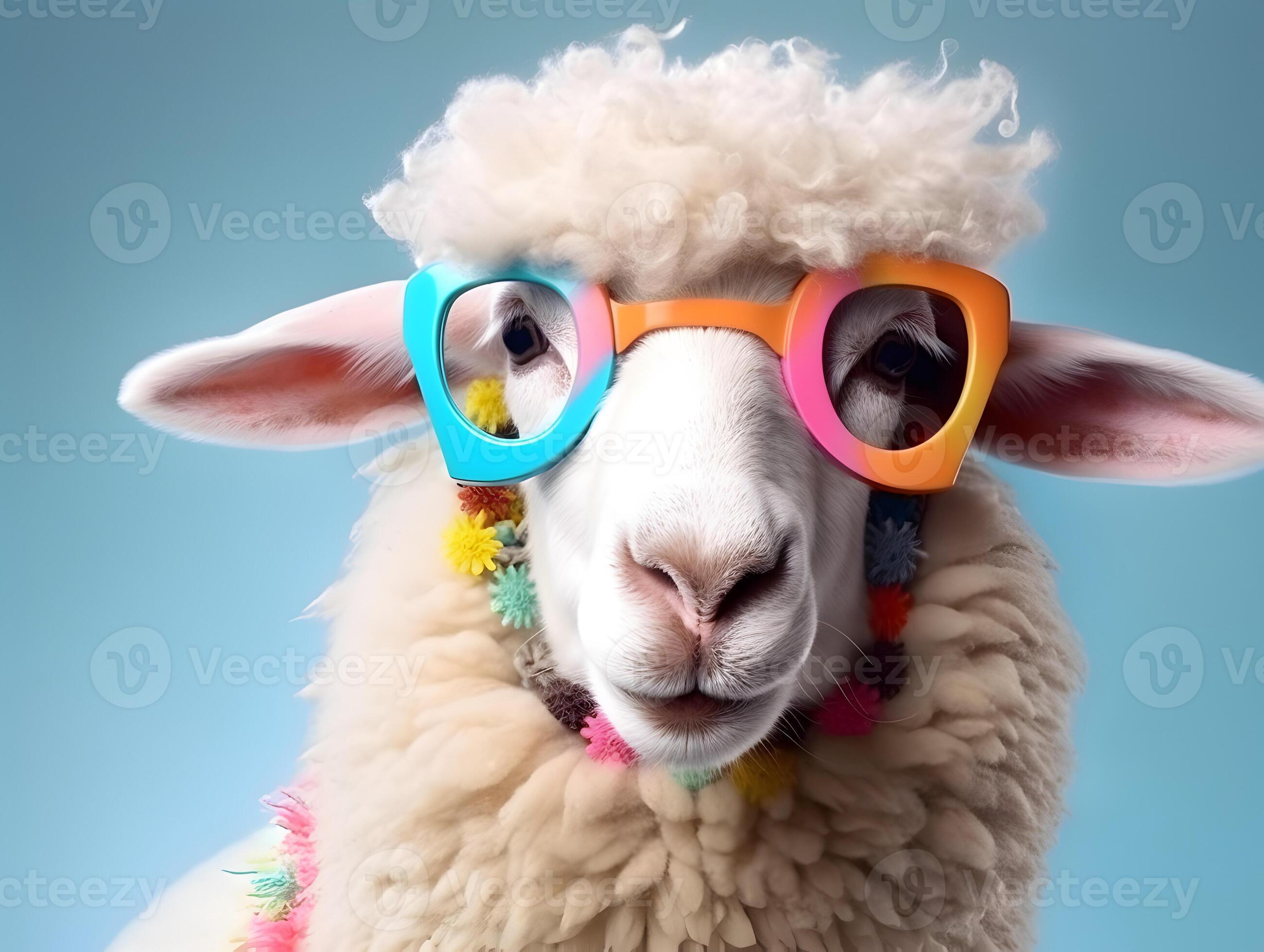 Fashionable sheep with eyeglasses. 24584979 Stock Photo at Vecteezy