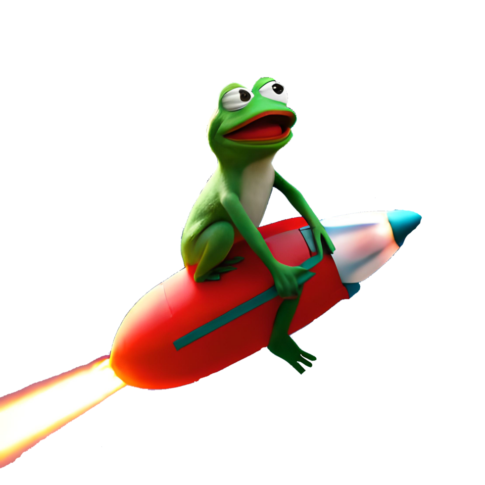 Frog and Rocket Adventure generative with AI png