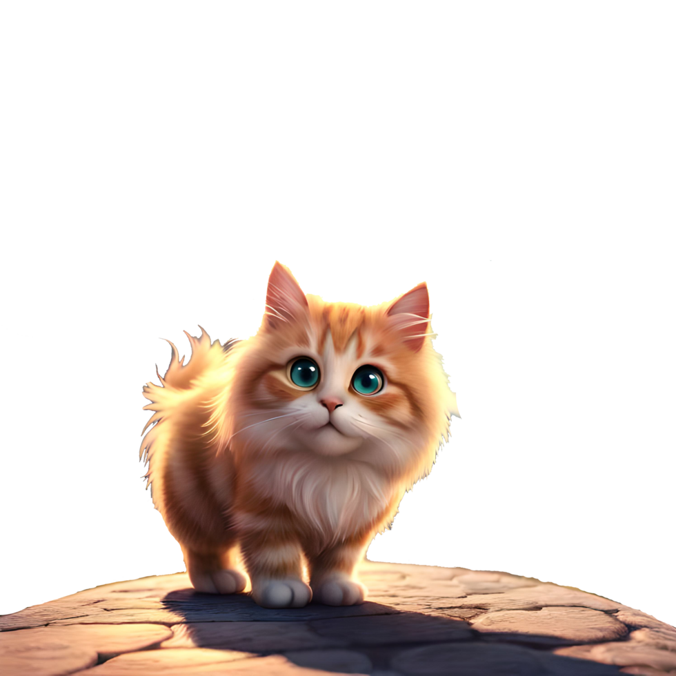 Majestic Cat on the Hill generative with AI png