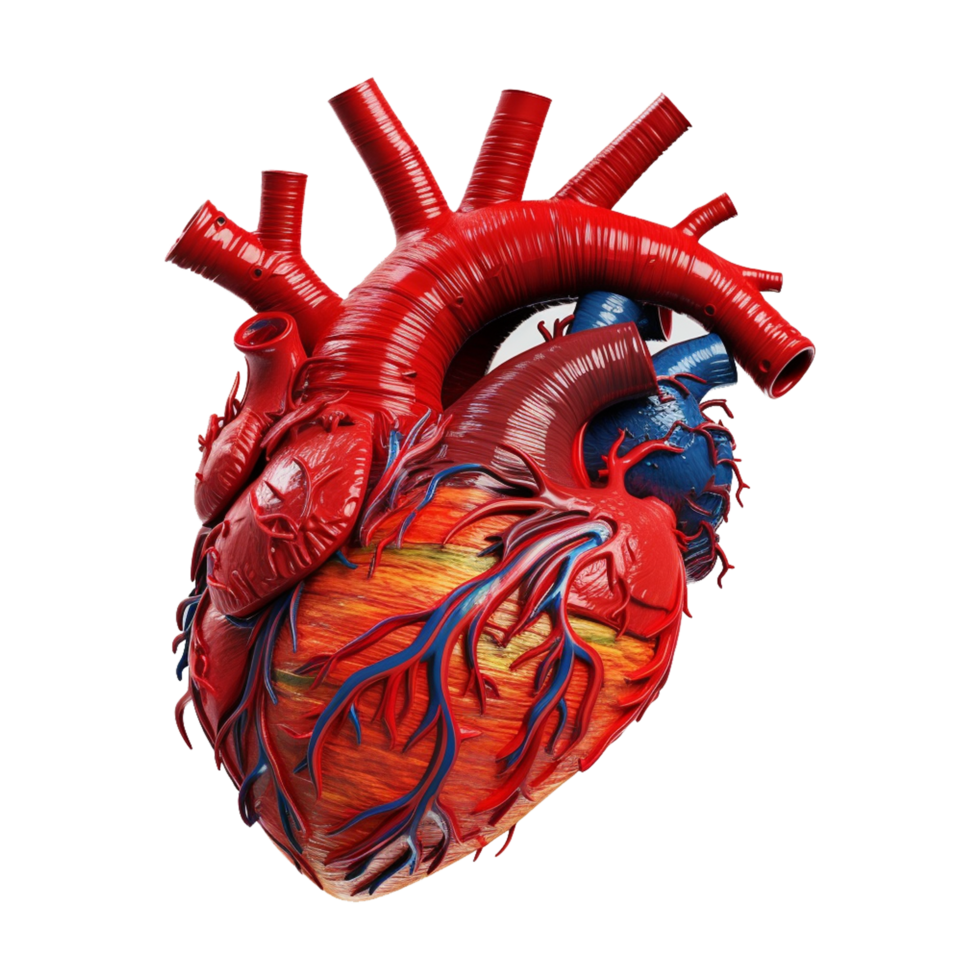 detallado corazón anatomía ilustración generativo con ai png