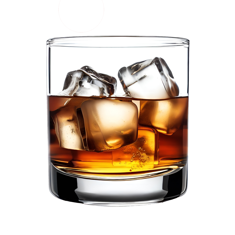 verhogen een glas van prima whisky met van bezrat voortreffelijk karaf bril generatief met ai png