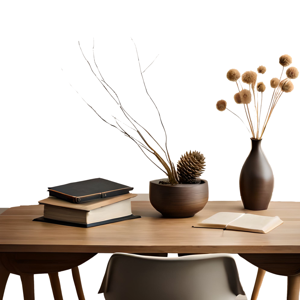 Natural Beauty Vase and Flowers on Table generative with AI png