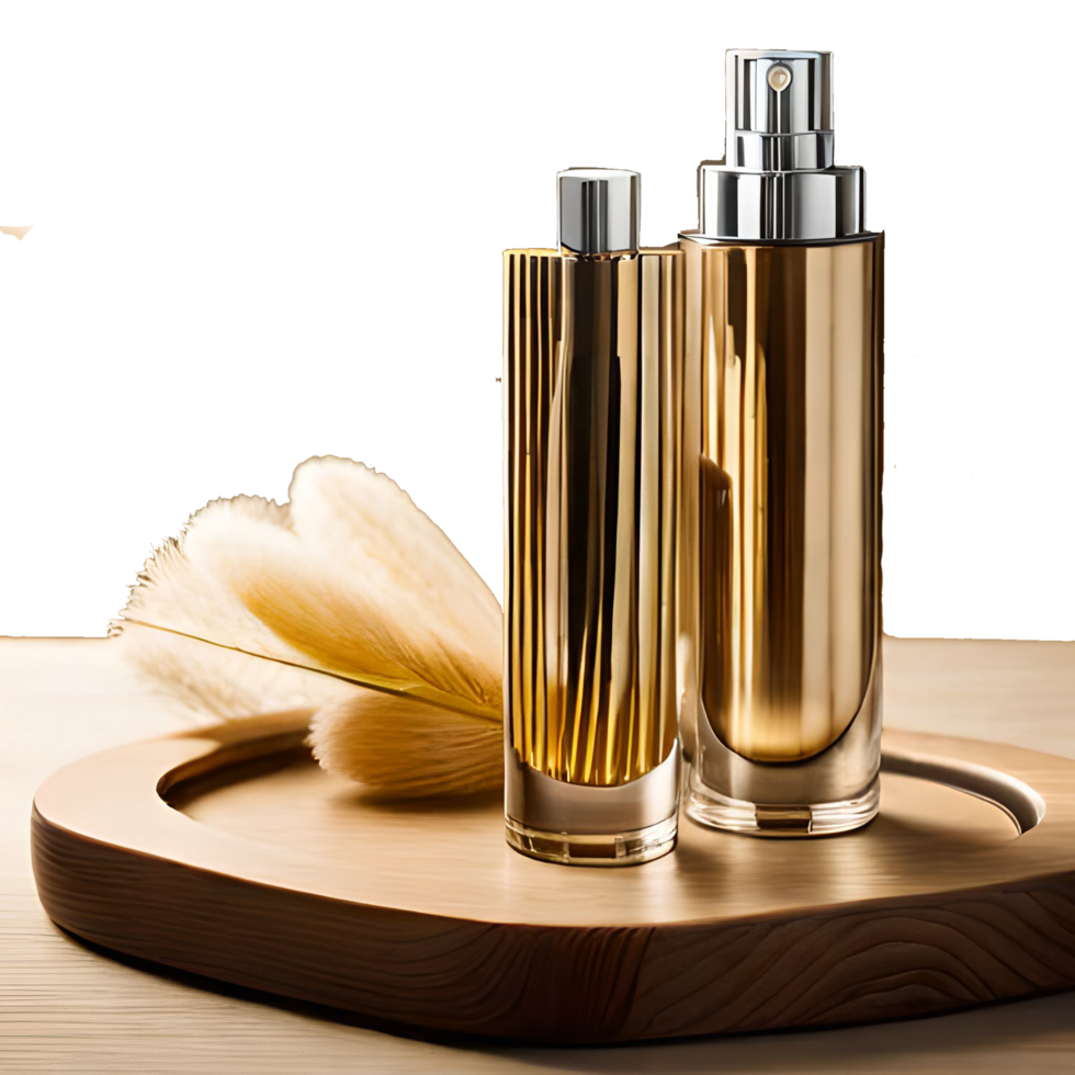 elegante perfume garrafas para uma toque do luxo generativo com ai png