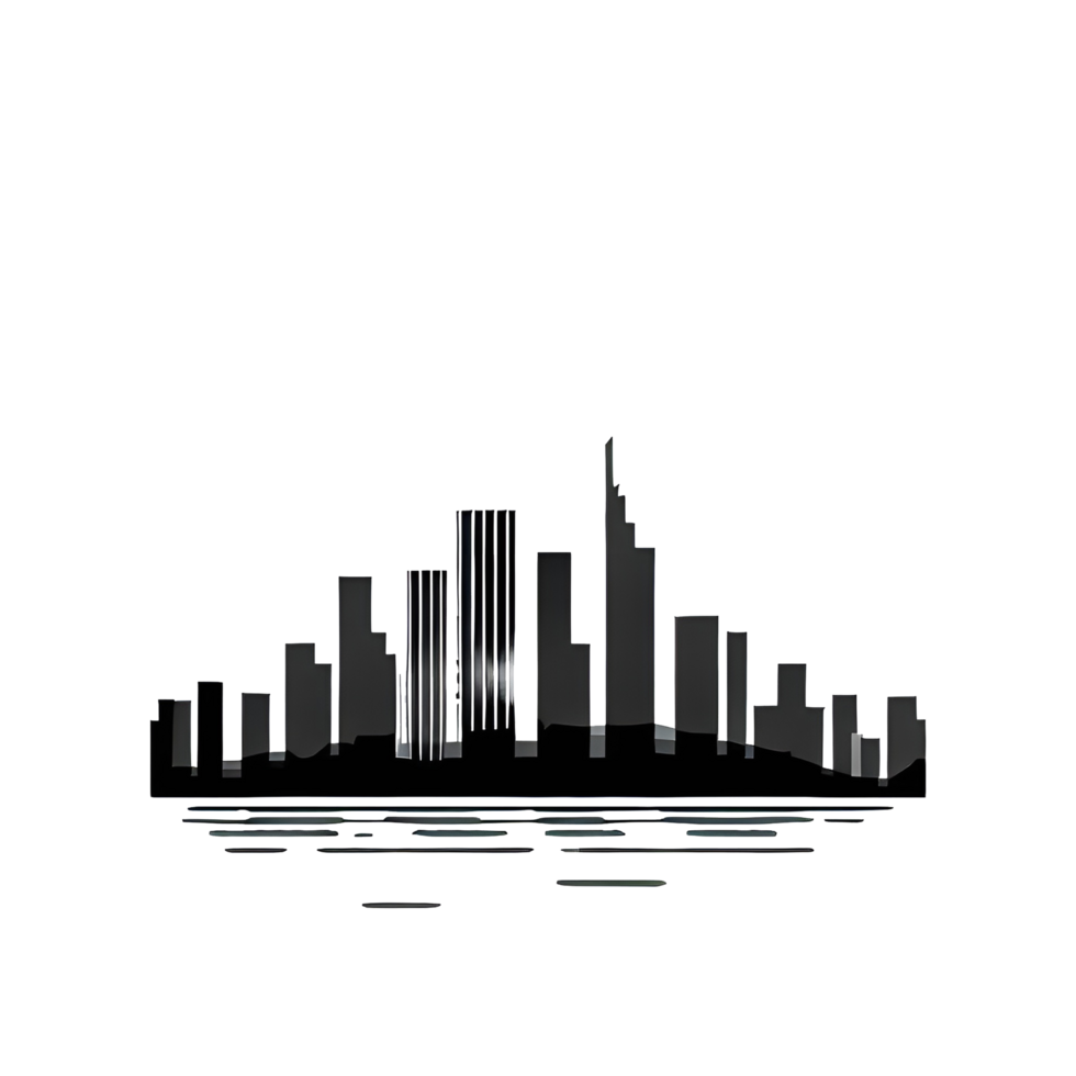 Futuristic Science and Technology City Skyline Silhouette generative with AI png