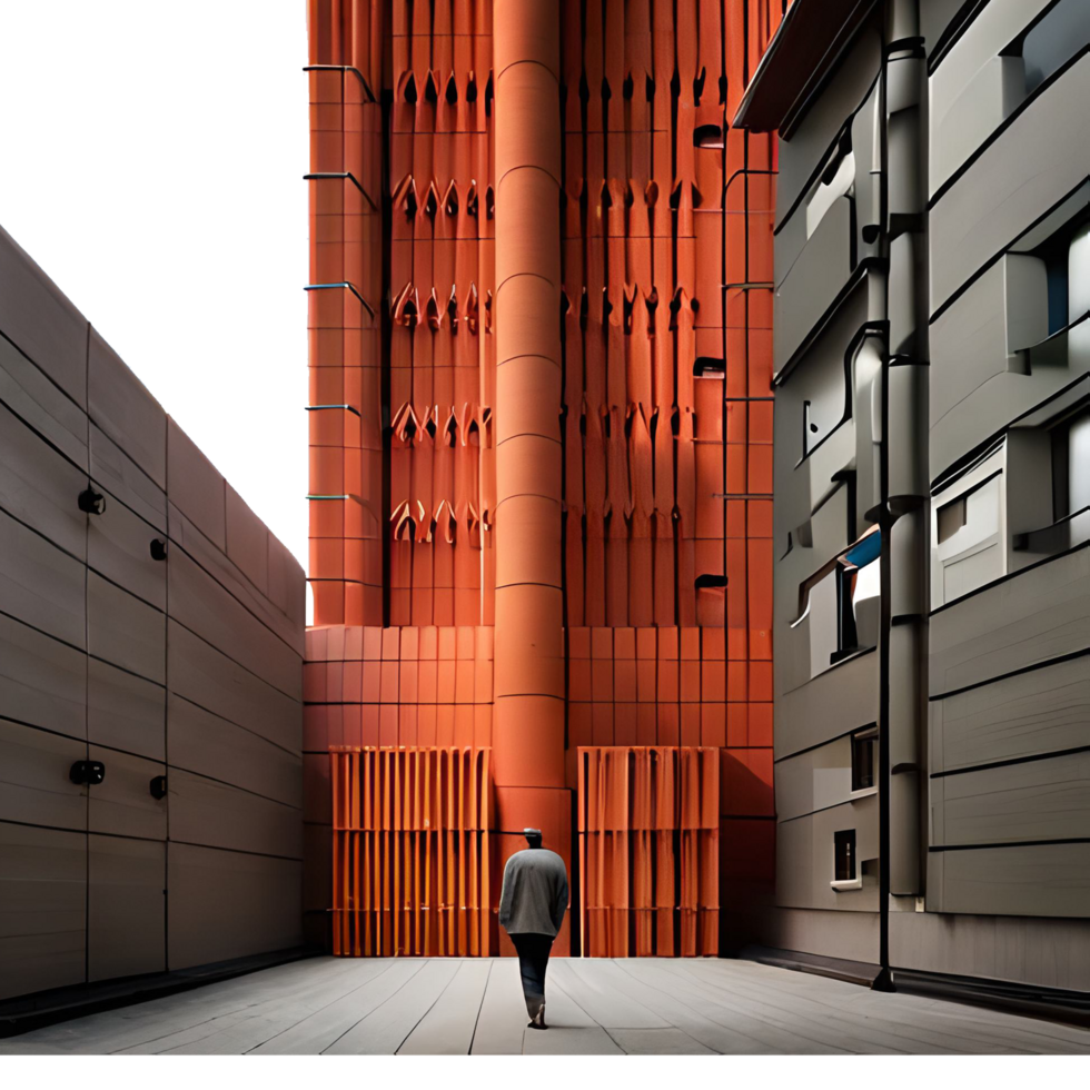 Man Observing the Factory Wall generative with AI png