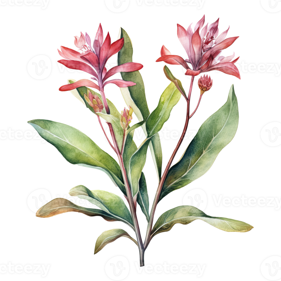 Watercolor botanical illustration on transparent background. png