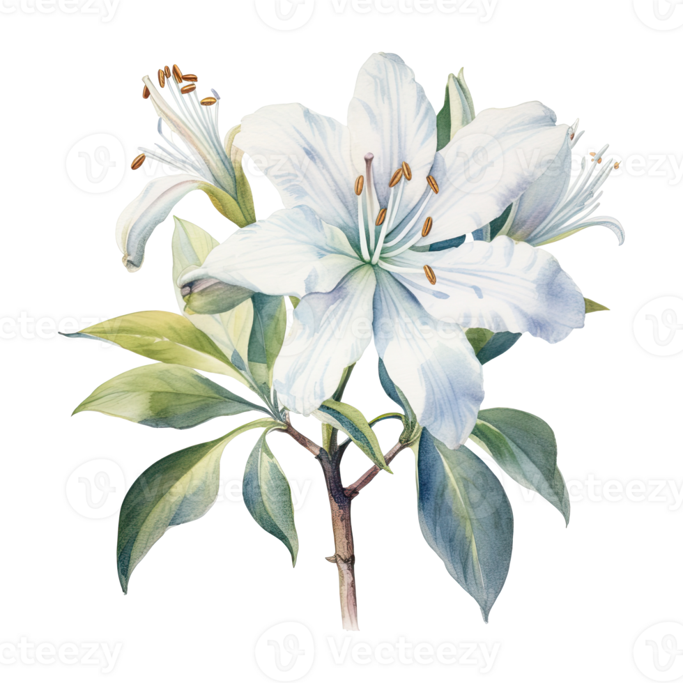 Watercolor botanical illustration on transparent background. png